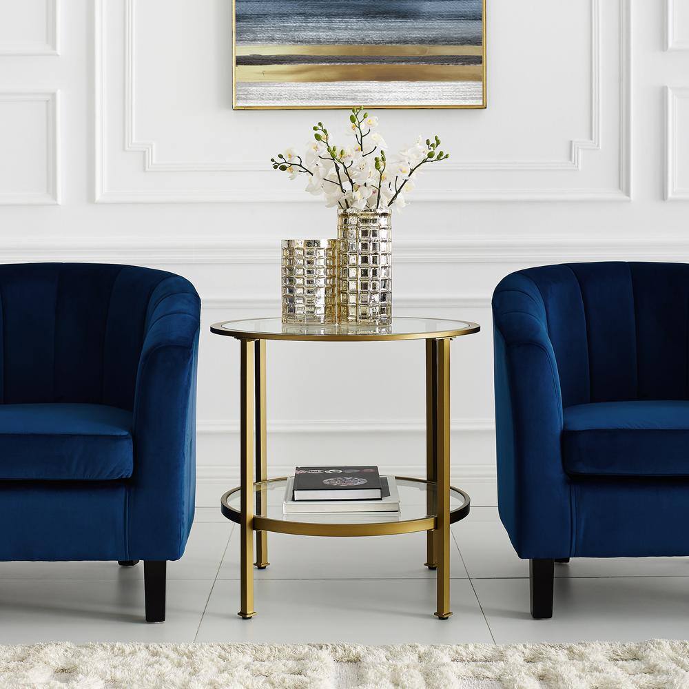 Alt View 2. Crosley Furniture - Aimee Side Table - Soft Gold.