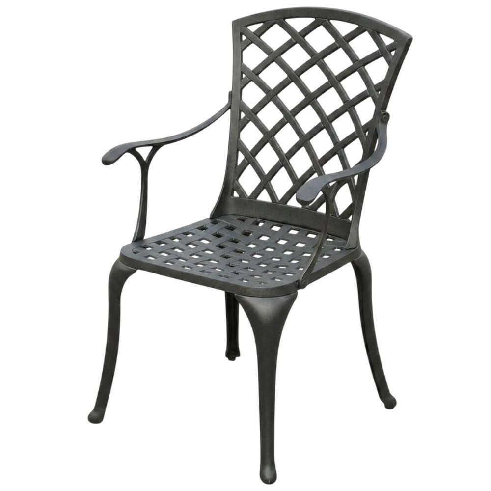 Front. Outdoor Escape - Black outdoor armchair set with high backrests and sturdy construction - Black.