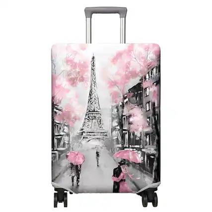 Front. ESBANY - Travel Luggage Cover Suitcase Protector Fits 18-32 Inch Wheel Covers PatternedTravel Related Items Flower Luggage - D-3.