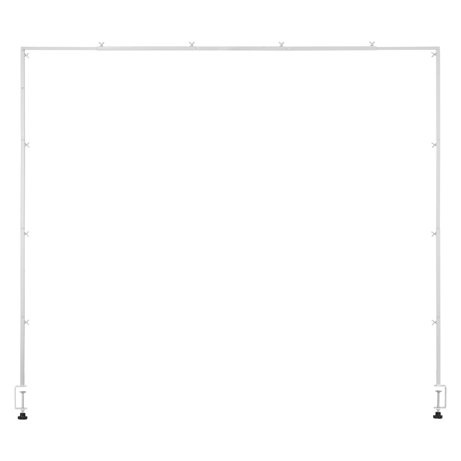 Alt View 5. VEVOR - Over The Table Rod Stand with Clamps, 13"-42'' Tall & 28"-98" Length Adjustable, Metal Table Arch Stand - White.