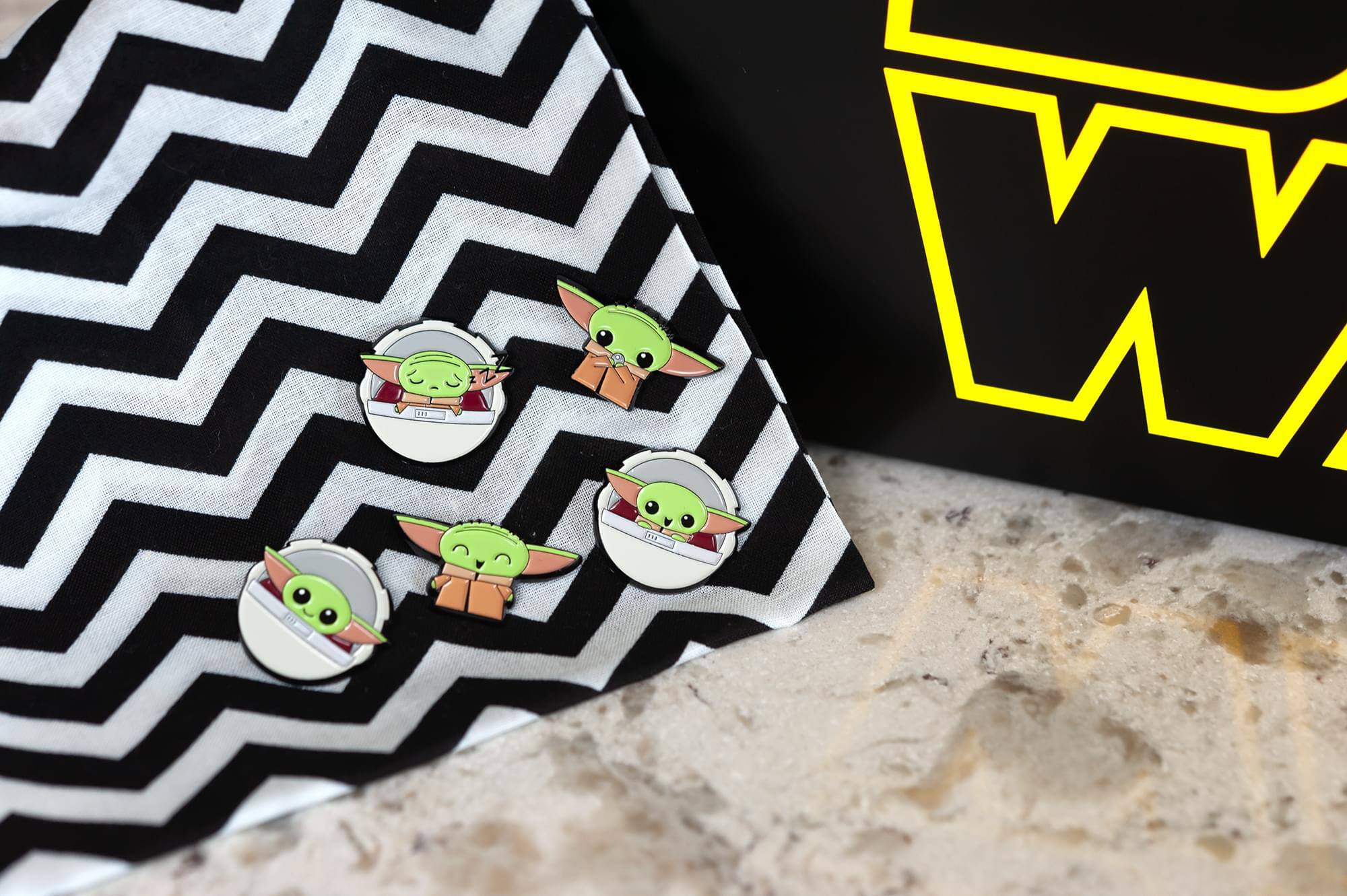Alt View 3. SalesOne LLC - Star Wars: The Mandalorian, The Child 5-Piece Enamel Pin Set | Baby Yoda Pins - Green.