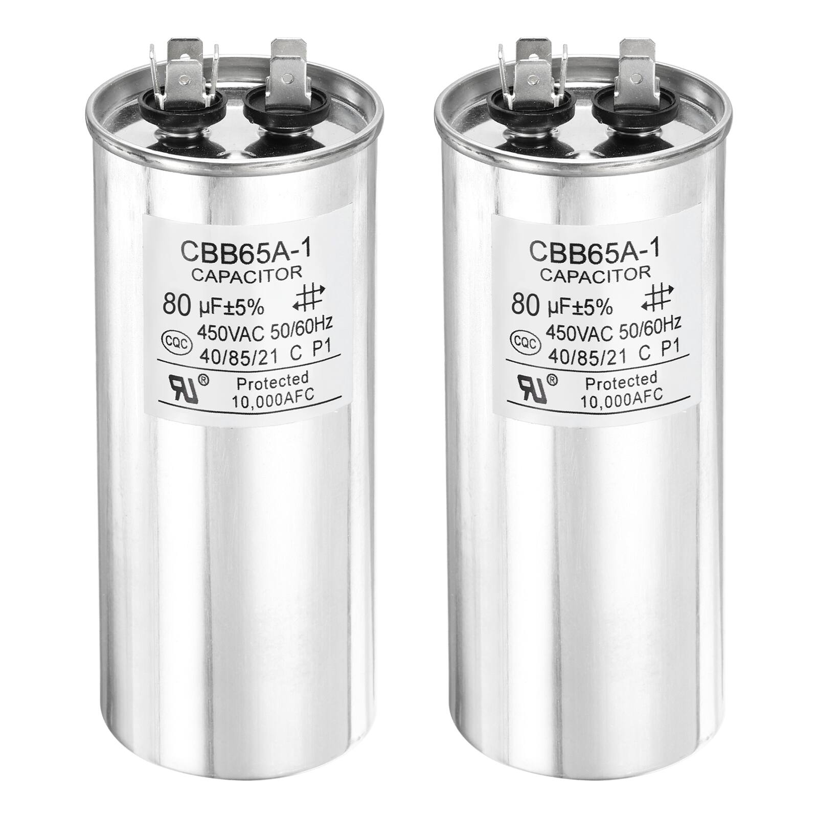 CBB65A-1 CAPACITOR 80 µF±5% 450VAC 50/60Hz CQC P1 40/85/21 C Protected 10,000AFC