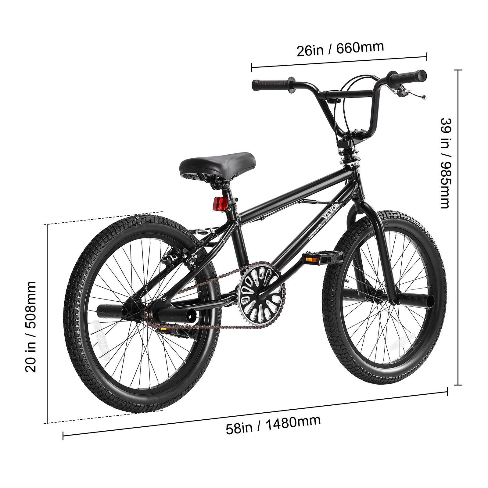 VEVOR BMX Bike, 20 Inch Wheel Freestyle Bike, BMX Race Bike