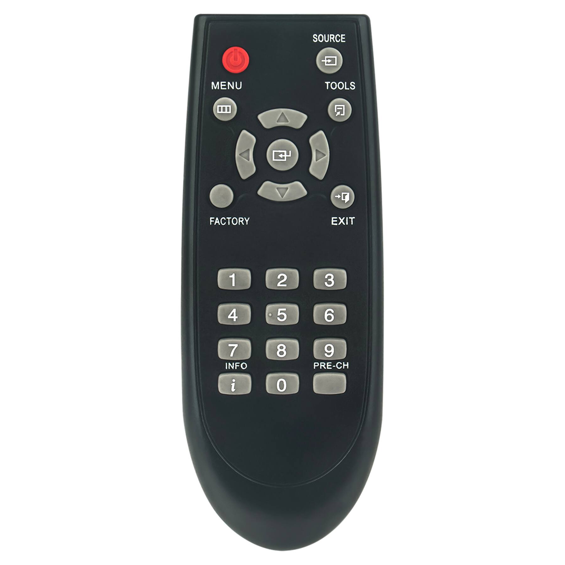 SOURCE  
TOOLS  

MENU  
FACTORY  
EXIT  

1 2 3  
4 5 6  
7 8 9  
0  

INFO  
PRE-CH