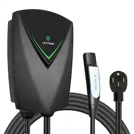 Lectron - Tesla NACS Level 2 EV Charger - 40A, 240V, NEMA 14-50 Plug, 23-ft Cable, Indoor/Outdoor - Black