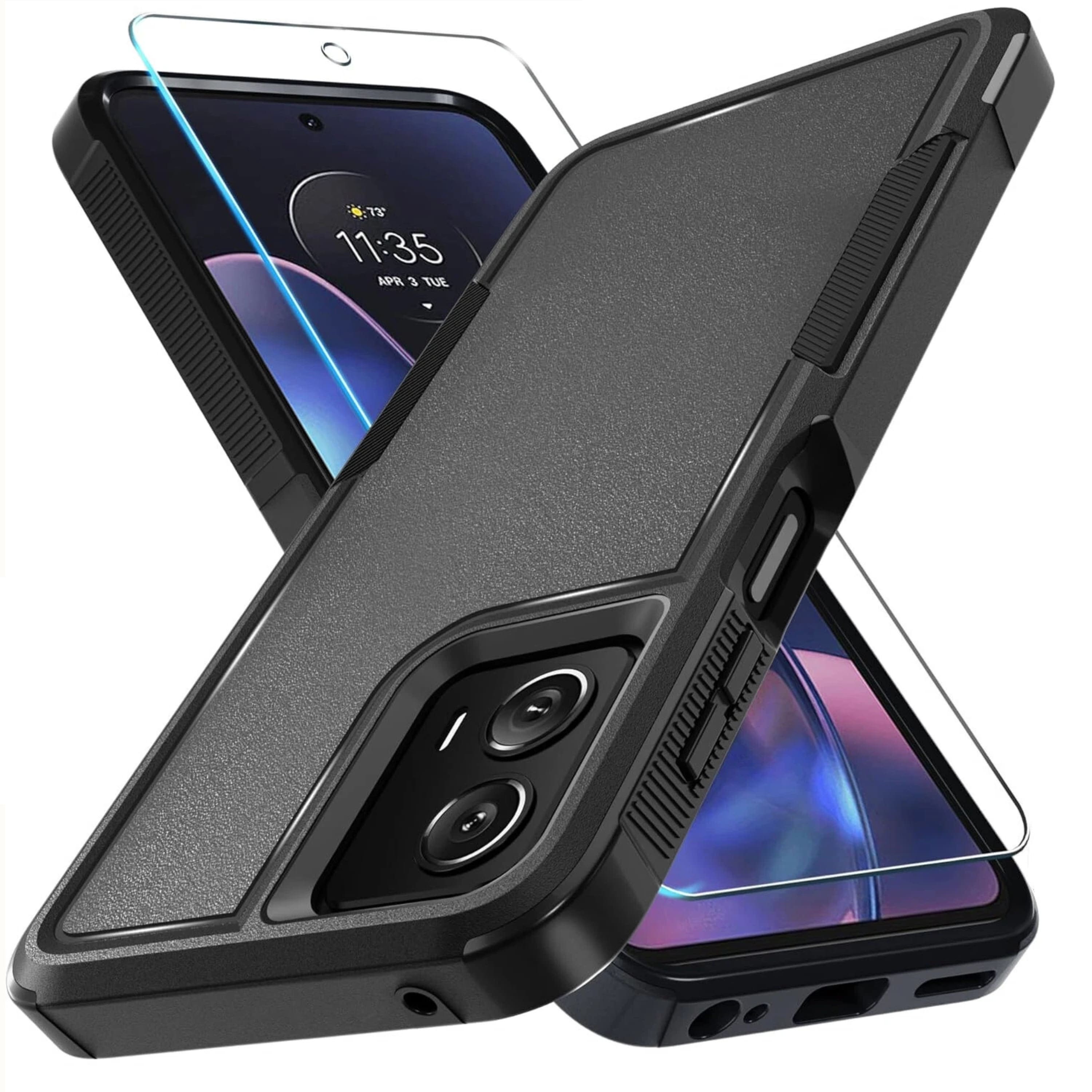 Kitcheniva - Rugged Protective Phone Cover For Motorola Moto G Play 2024 Case Only - Black