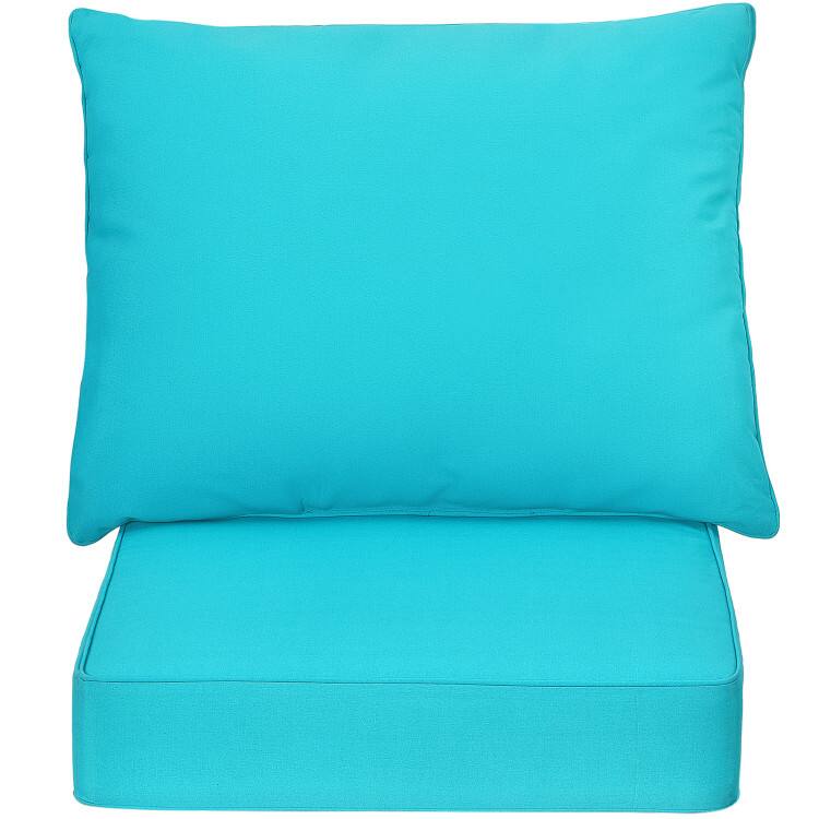 Alt View 4. Mondawe - Deep Seat Chair Cushion Set with Backrest Tie Straps for Indoor Outdoor Use - Blue.