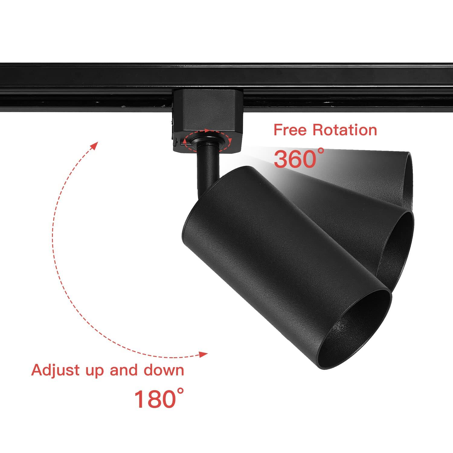 Free Rotation 360°  
Adjust up and down 180°