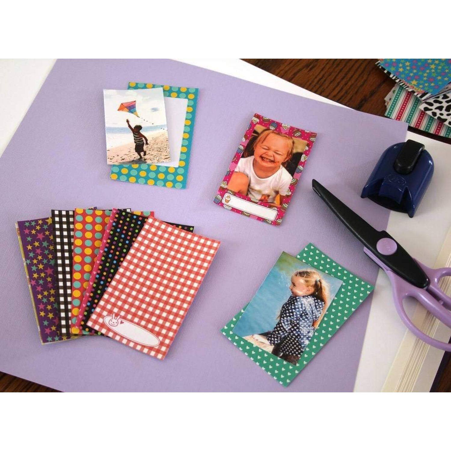 Alt View 4. Zink - Colorful Photo Border Stickers 4x6 100 Pack, Fun Frames, Compatible Sprocket Studio Plus.