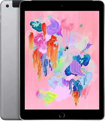 Front. Apple - iPad (6th Gen) - 32GB - Space Gray - Wi‑Fi - Space Gray.