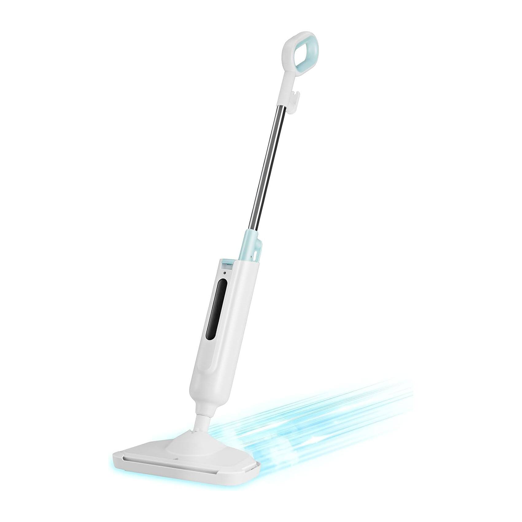 Angle. AOITUN - Lightweight Steam Mop: 2 Washable Pads for Hardwood/Tile/Laminate/Carpet.
