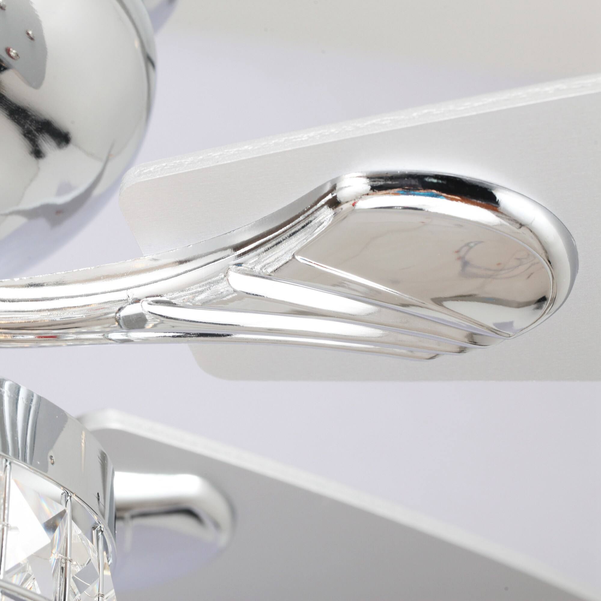 Alt View 9. Parrot Uncle - 52" Chrome Modern Crystal Flush Mount Ceiling Fan with Light Kit and Remote - Chrome.