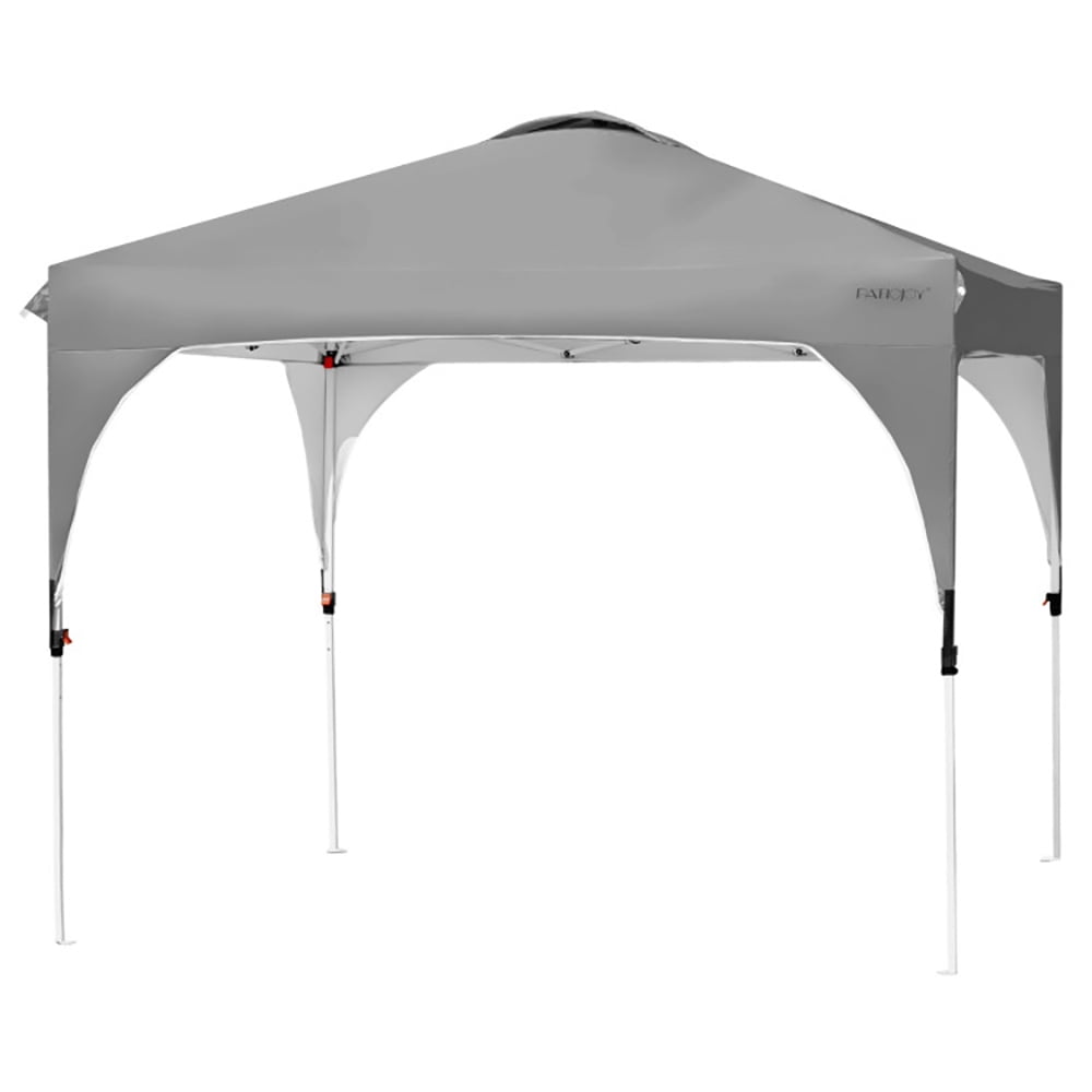Angle. Kadyn - 10 x 10 Feet Outdoor Pop-up Camping Canopy Tent with Roller Bag-Gray, Outdoor Gazebo Wedding Party Tent Canopy Tent.