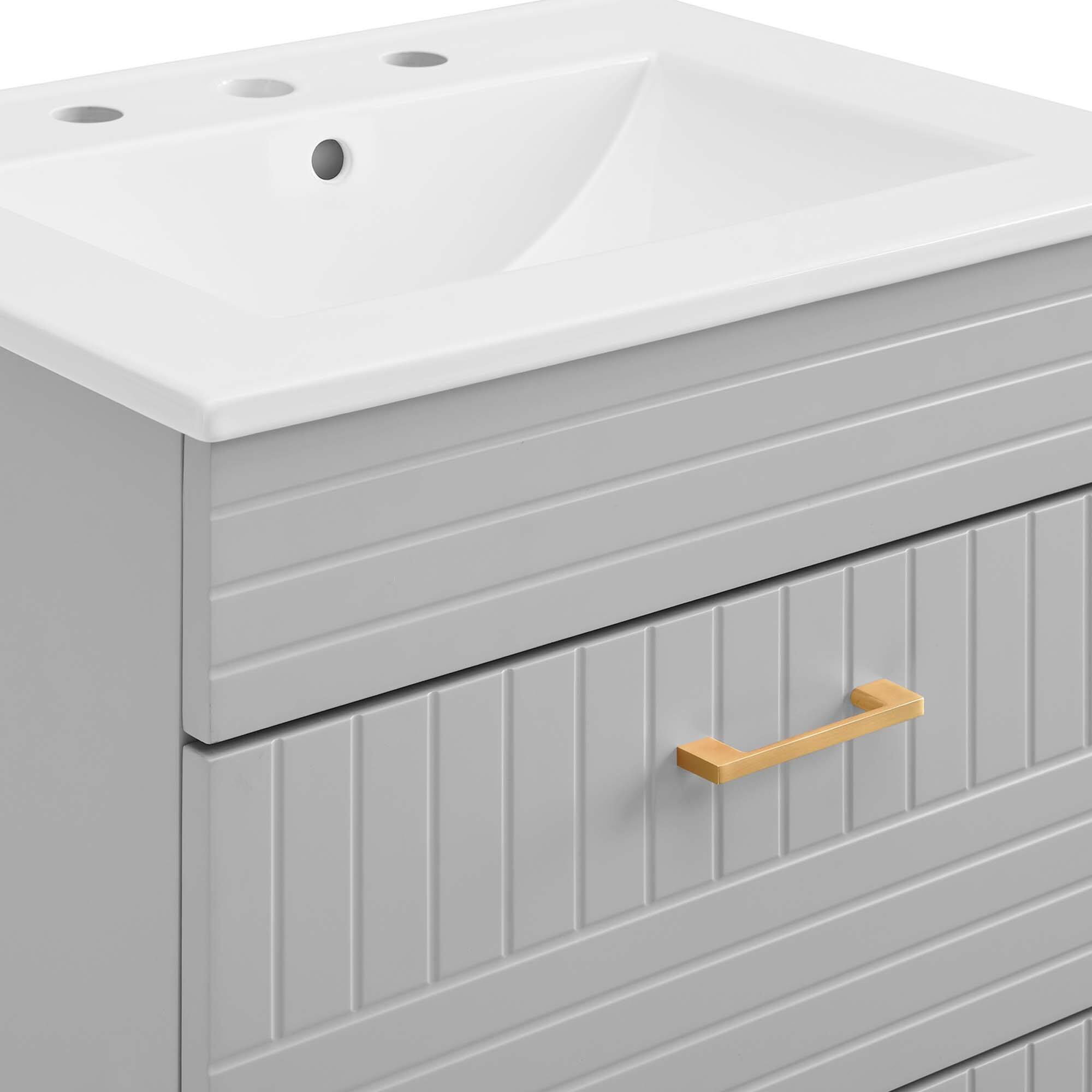 Alt View 5. Modway - Daybreak Bathroom Vanity Basin Included by Modway - Light Gray.
