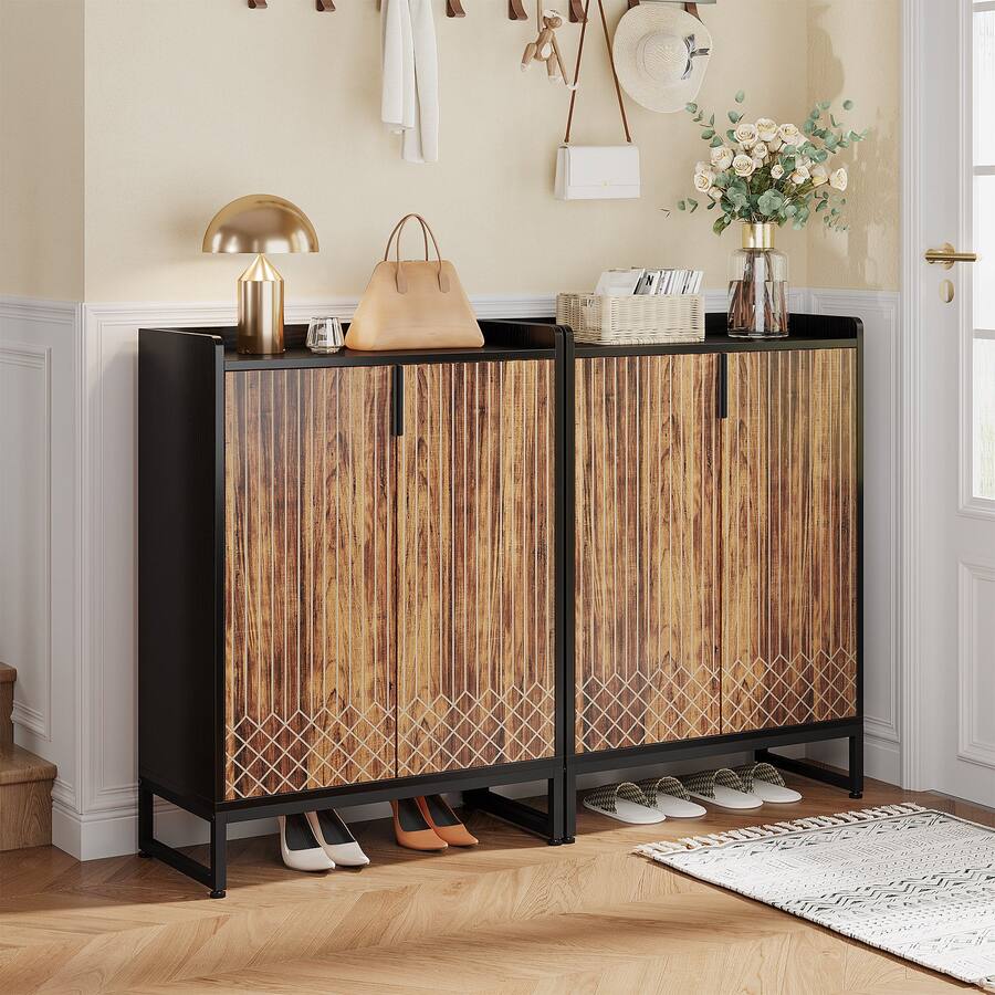 A Frame Shoe Rack Tribesigns Office Storage Cabinet with Metal Frame, for Everyday ...