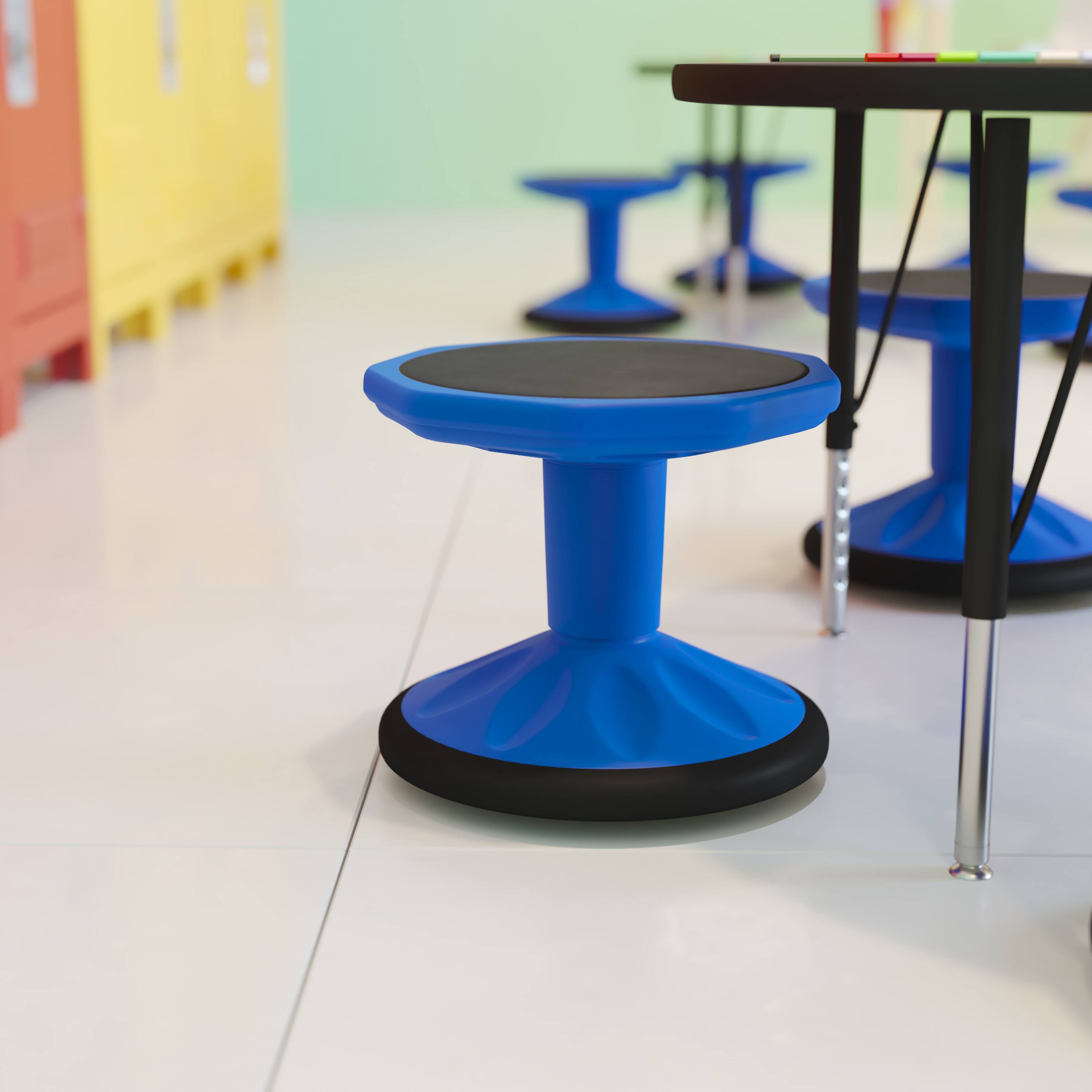 Alt View 2. Flash Furniture - Lucas Fixed Height Kids Flexible Active Stool for Classroom and Home with Non-Skid Bottom in Blue, 12" Seat Height - Blue.