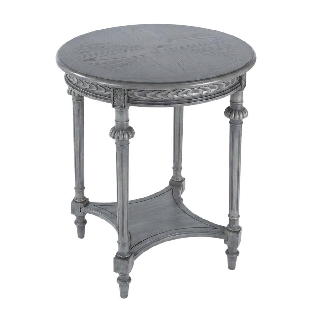 Front. Butler Specialty - Hellinger Round Lamp Table - Gray.
