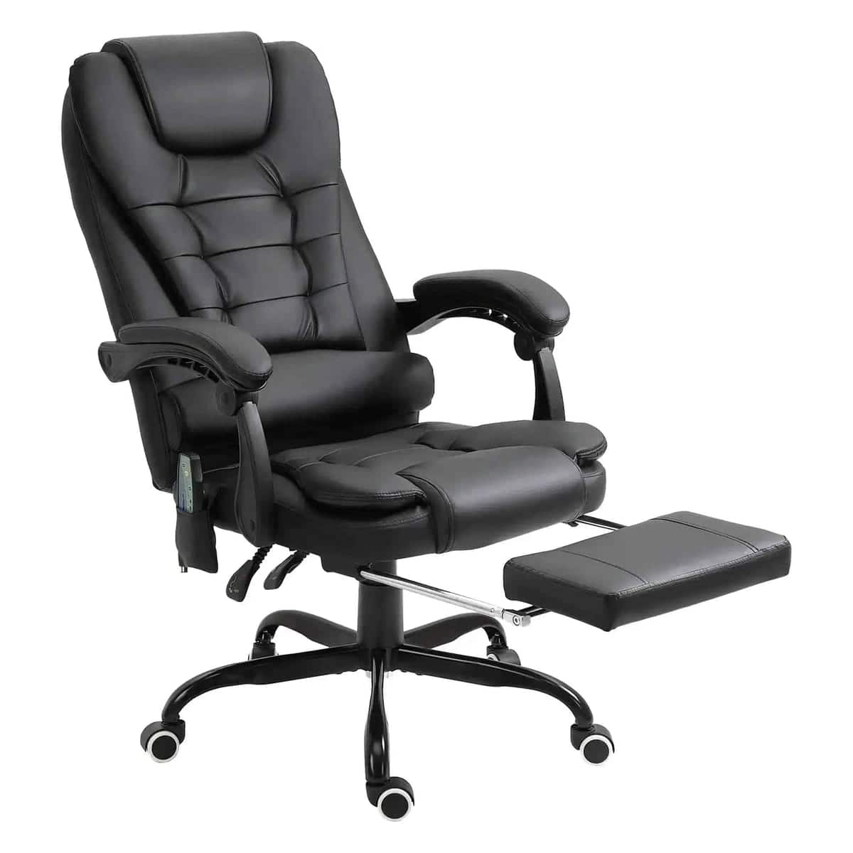 Vinsetto - Deluxe Ergonomic Massage Office Chair with Lumbar Support and - Black