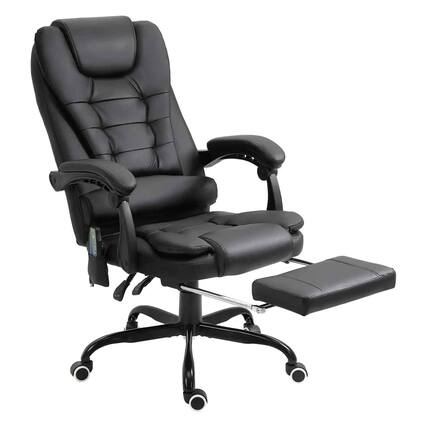 Front. Vinsetto - Deluxe Ergonomic Massage Office Chair with Lumbar Support and - Black.