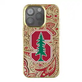 Keyscaper - NCAA - Stanford Cardinal Paisley Bling iPhone Case - 14 Pro Max - Gold