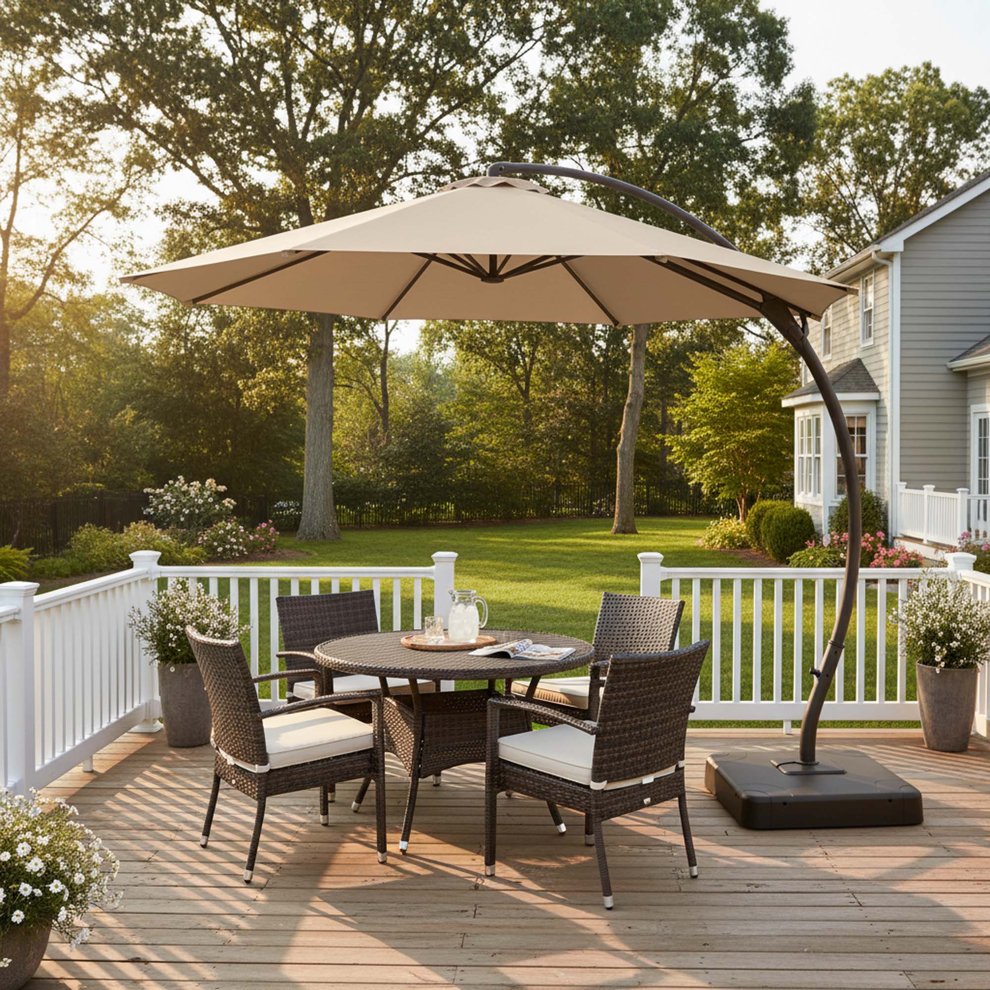 Alt View 1. Boyel Living - 11ft New Champagne Luxury Patio Umbrella UV Protection - Champagne.