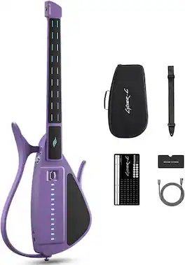 Enya CYBER-G Stringless Smart Guitar,Portable Travel Guitar with App Controlled Chords,Quick-Learn for Beginners - Purple