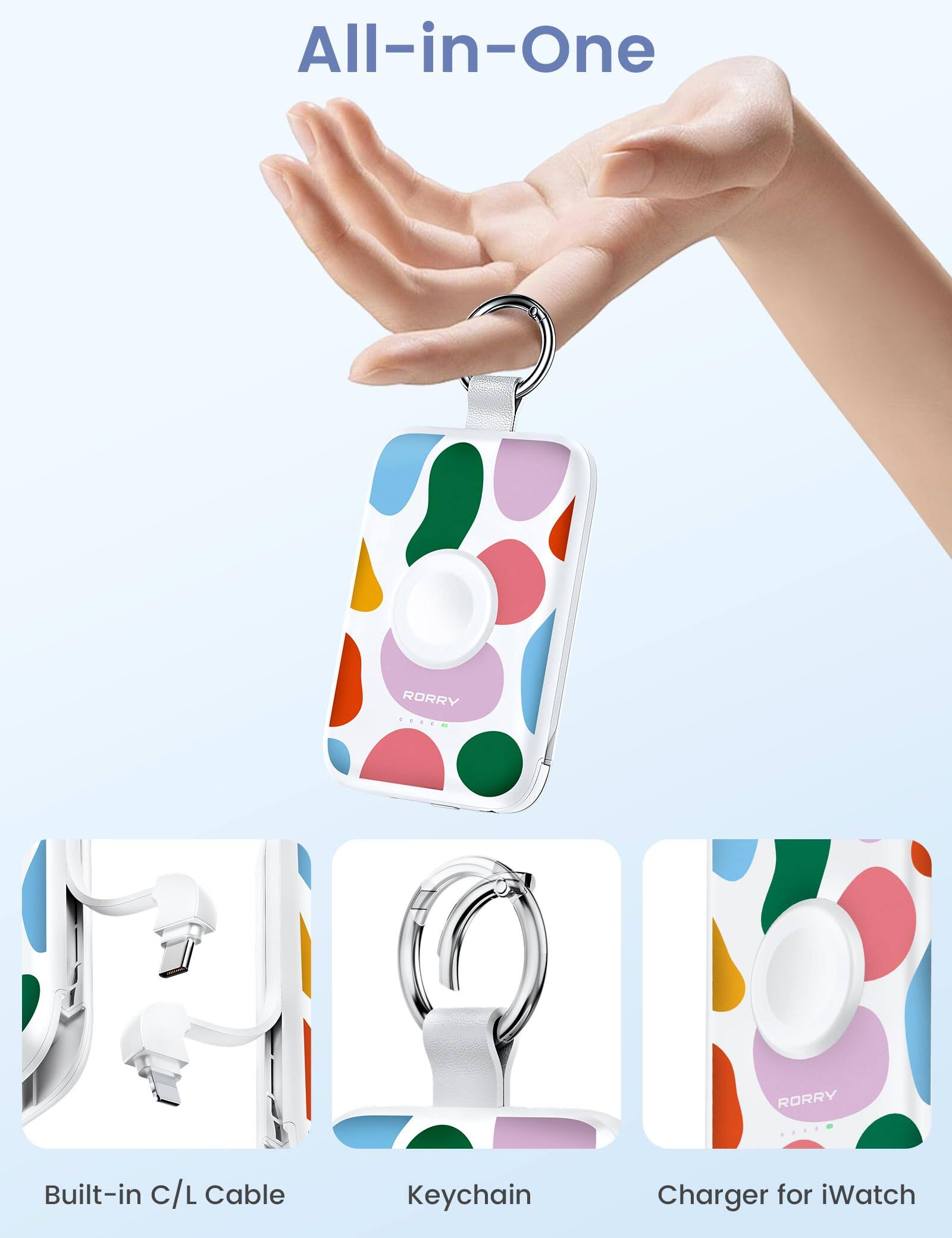 All-in-One

RORRY

Built-in C/L Cable

Keychain

Charger for iWatch