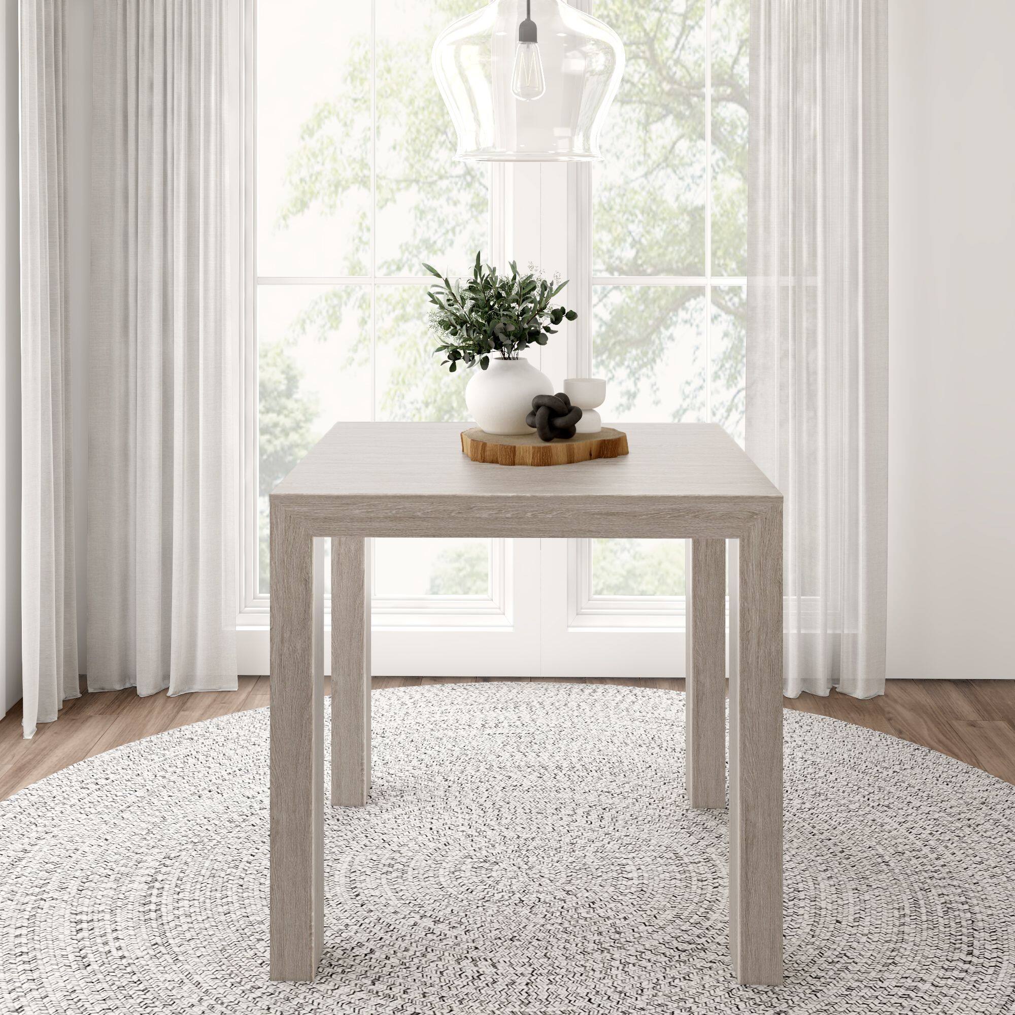 Alt View 4. Plank+Beam - Modern Pub Dining Table Counter Height ( 41in / 1050mm), Seashell Wirebrush - Seashell Wirebrush.