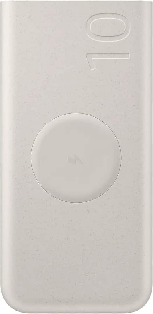 Samsung - 25W 10,000mAh Battery Pack Wireless Charger, Super Fast Charging w/ 2 Ports for Galaxy Phones, Buds and More, 3A - Beige