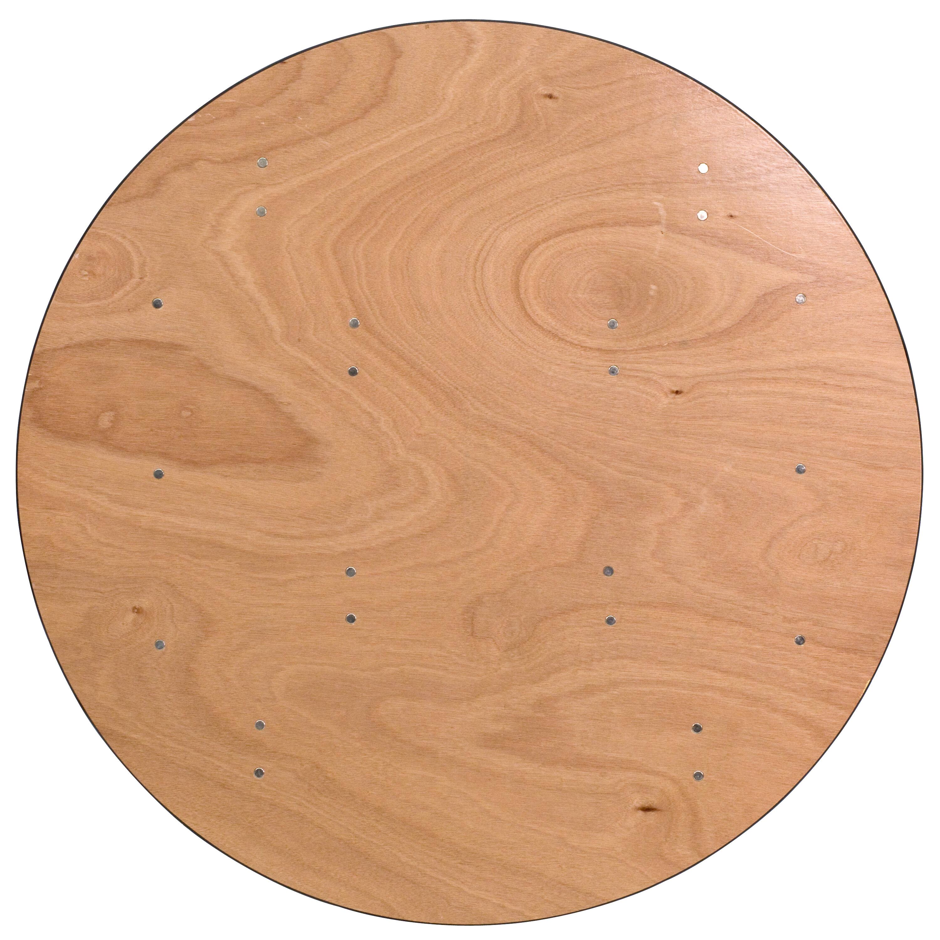 Alt View 17. Alamont Home - 4-Foot Round Wood Folding Banquet Table with Clear Coated Finished Top - Natural.
