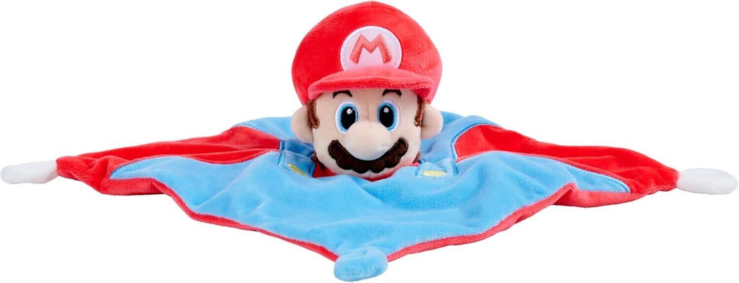 Alt View 3. Jada Toys - Super Mario - Baby Security Blanket with Rattle 10"x10" Plush with Soft Mario Head for Infants   - COLLECTIBLES - Multicolor.