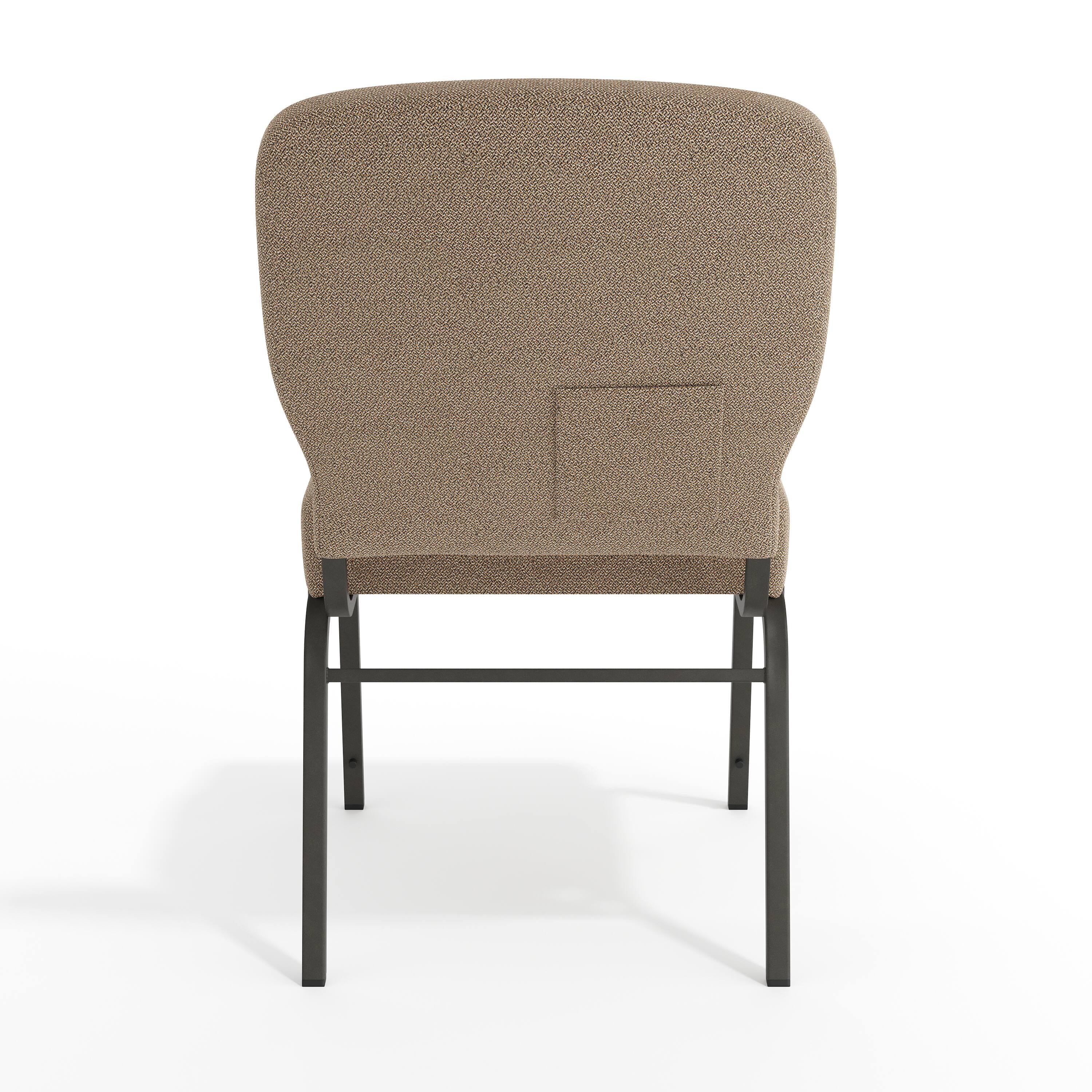 Alt View 7. Emma + Oliver - Signature Elite Church Chair - 20 in. Wide - Tan Speckle Fabric/Black Frame.