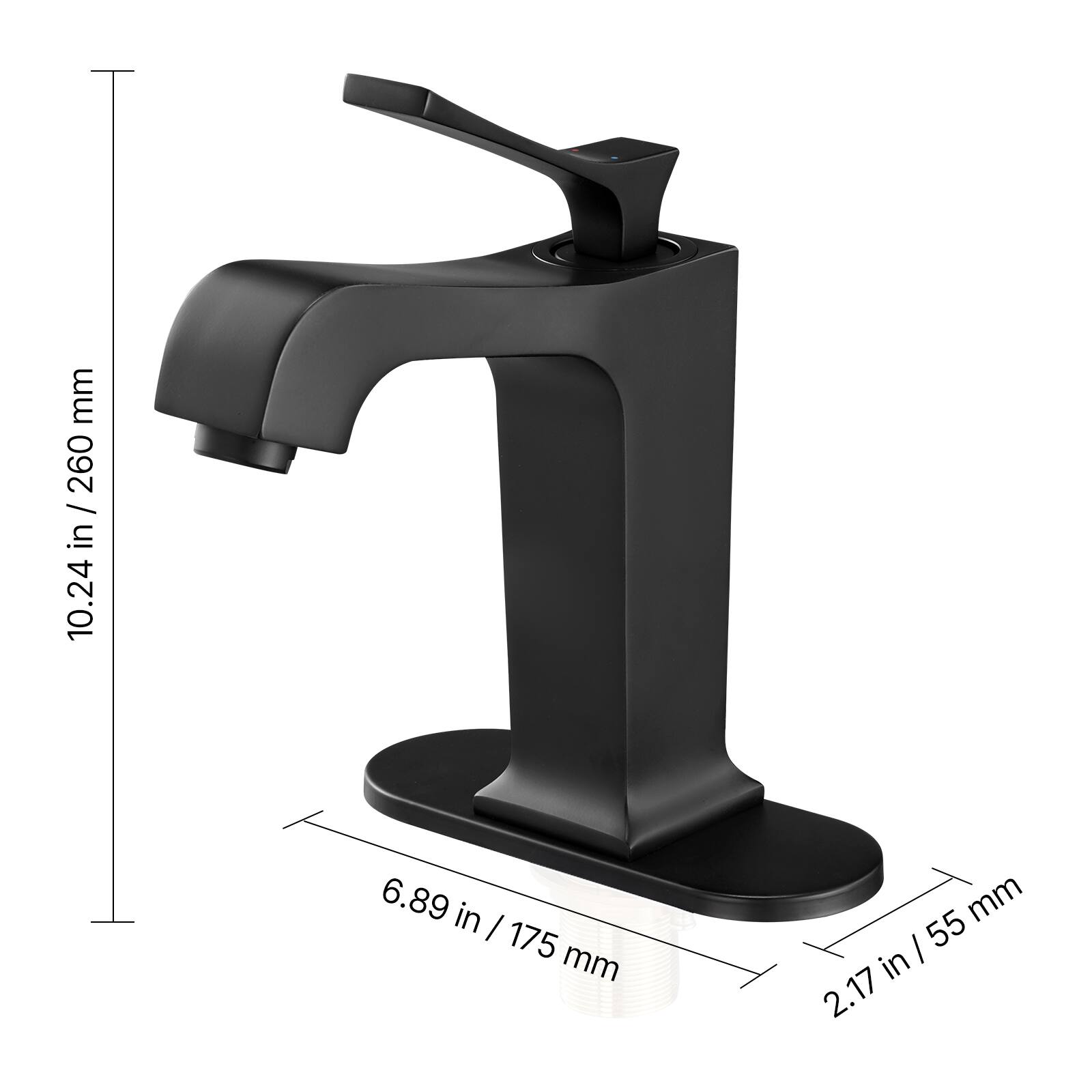 - Height: 10.24 in / 260 mm
- Width: 6.89 in / 175 mm
- Depth: 2.17 in / 55 mm