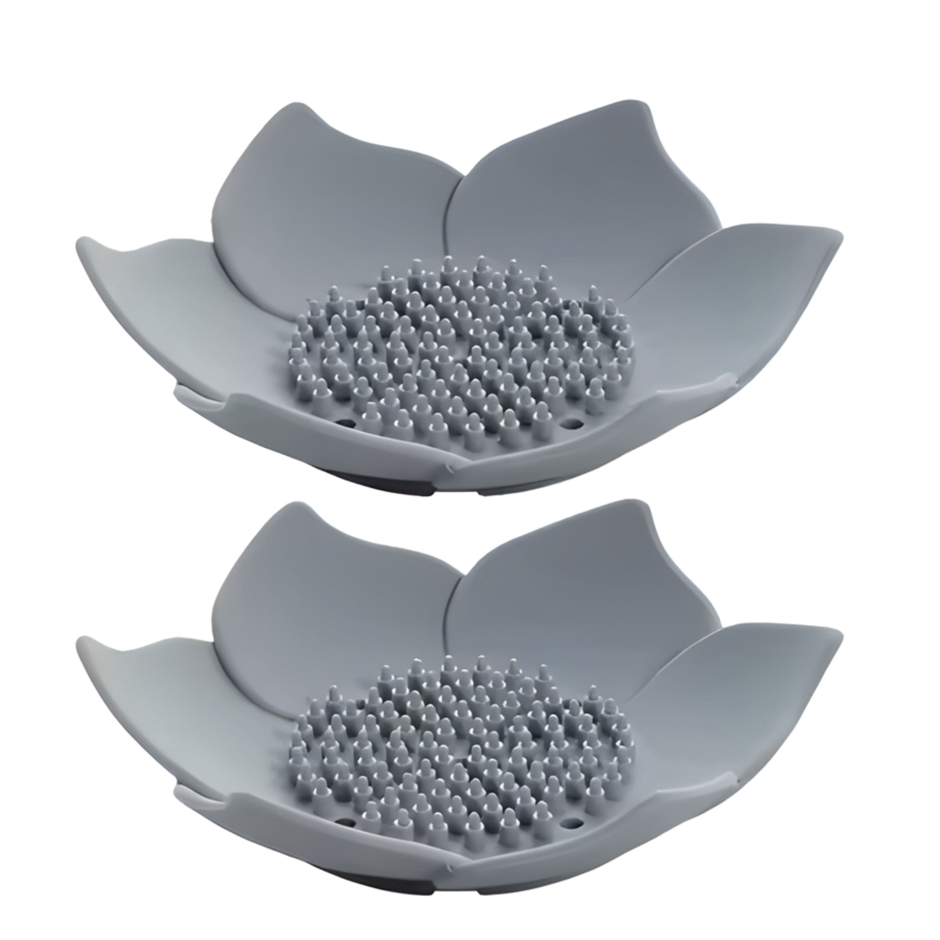 Kitcheniva - Silicone Self-Draining Flower Soap Dish 2 Pcs, Gray price history on PriceWatchPro