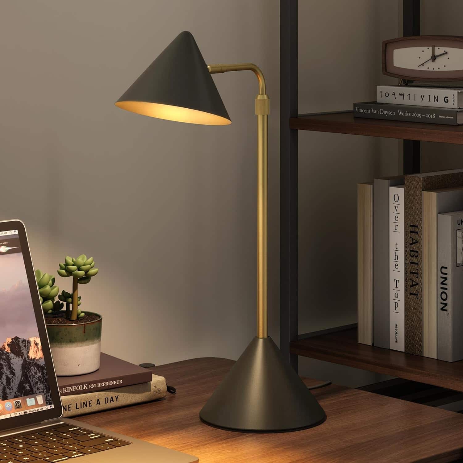 Dazzed Corner - Metal Desk Lamp, Desk Lamp with Dimmer Switch - Black