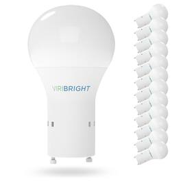 VIRIBRIGHT - 60-Watt EQ 9W A19 GU24 Non Dimmable 850lm LED Bulb, 2700K (12-Pack) - White
