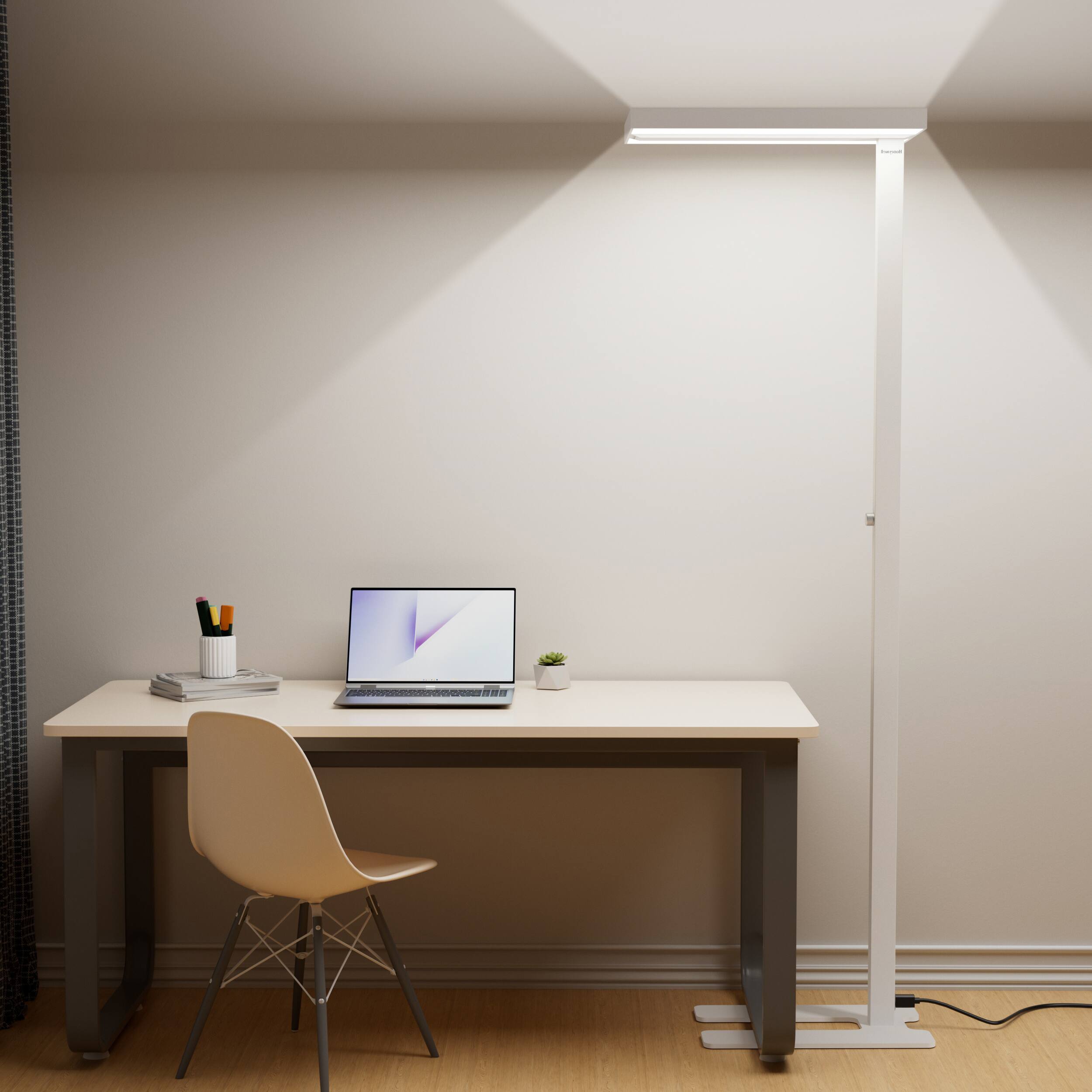 Alt View 1. Honeywell - LED Floor Lamp Modern Sunturalux Eye Caring Tall Standing Light, 8000LM 4000K Natural Daylight Dimmable Reading Lampara - white.