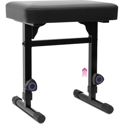Front. MAGICAL RUBS - Piano Bench Adjustable Stool - Music Seat For Stand With Black Padded Cushion Musicians Chair (pu Leather) - PU Leather.