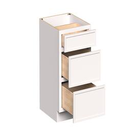 Boyel Living - 21-in W x 34.5-in H x 24-in D Slim Shaker RTA Kitchen 3-Drawer Base Cabinet with Soft-Close Drawers - Snow White