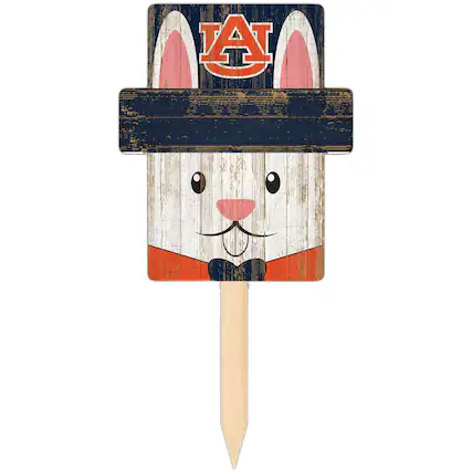 Front. Fan Creations - Auburn Tigers 16" x 19" Easter Bunny Yard Stake - Multicolor.
