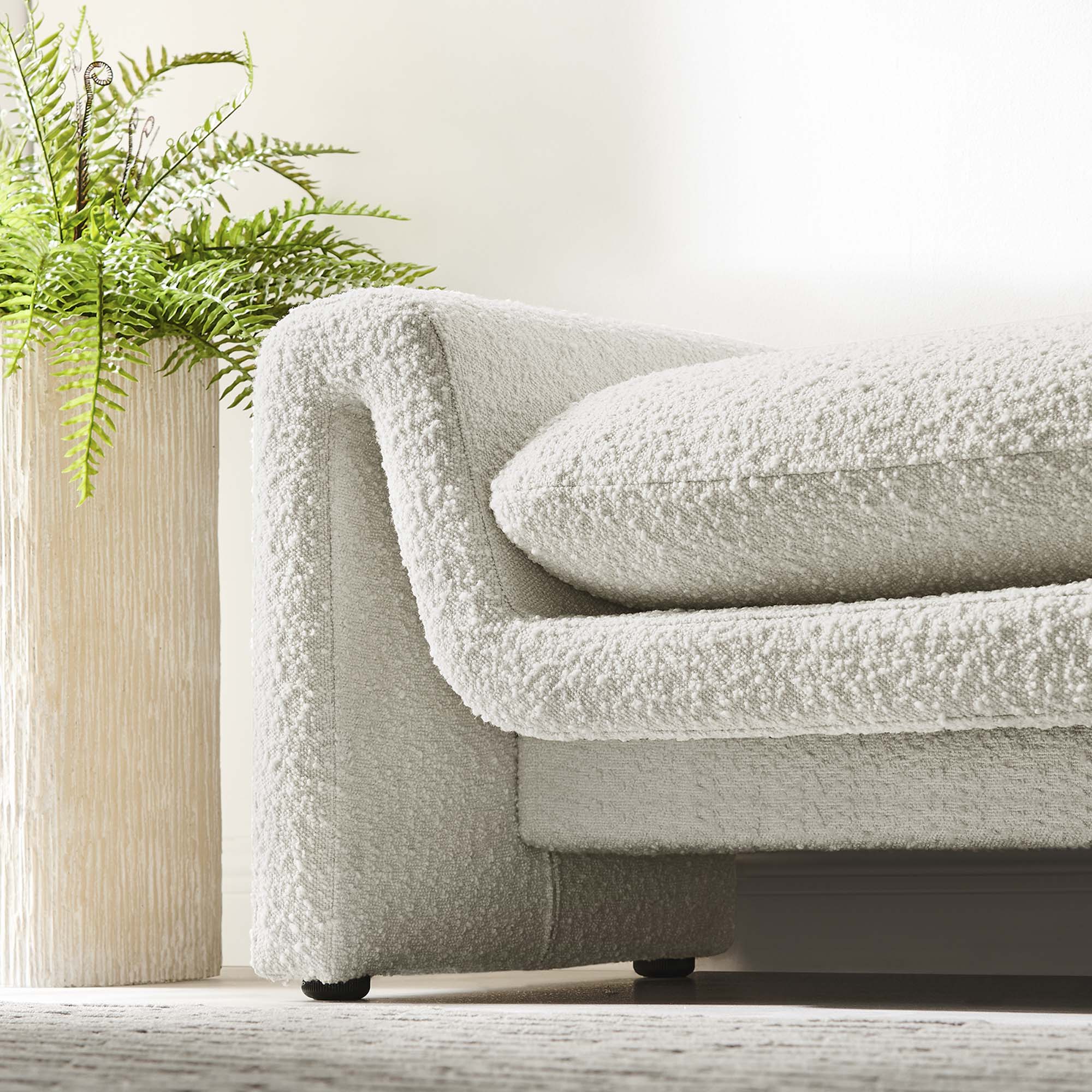 Alt View 4. Modway - Waverly Boucle Fabric Bench by Modway - White.