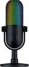 Front. Razer - Seiren V3 Chroma Wired Supercardioid Condenser USB Microphone with 32-Bit DSP - Black.