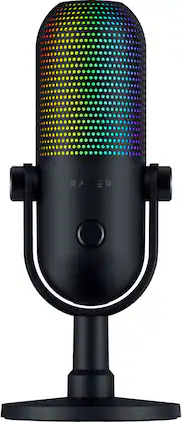 Razer - Seiren V3 Chroma Wired Supercardioid Condenser USB Microphone with 32-Bit DSP - Black