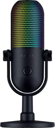 Razer - Seiren V3 Chroma Wired Supercardioid Condenser USB Microphone with 32-Bit DSP - Black