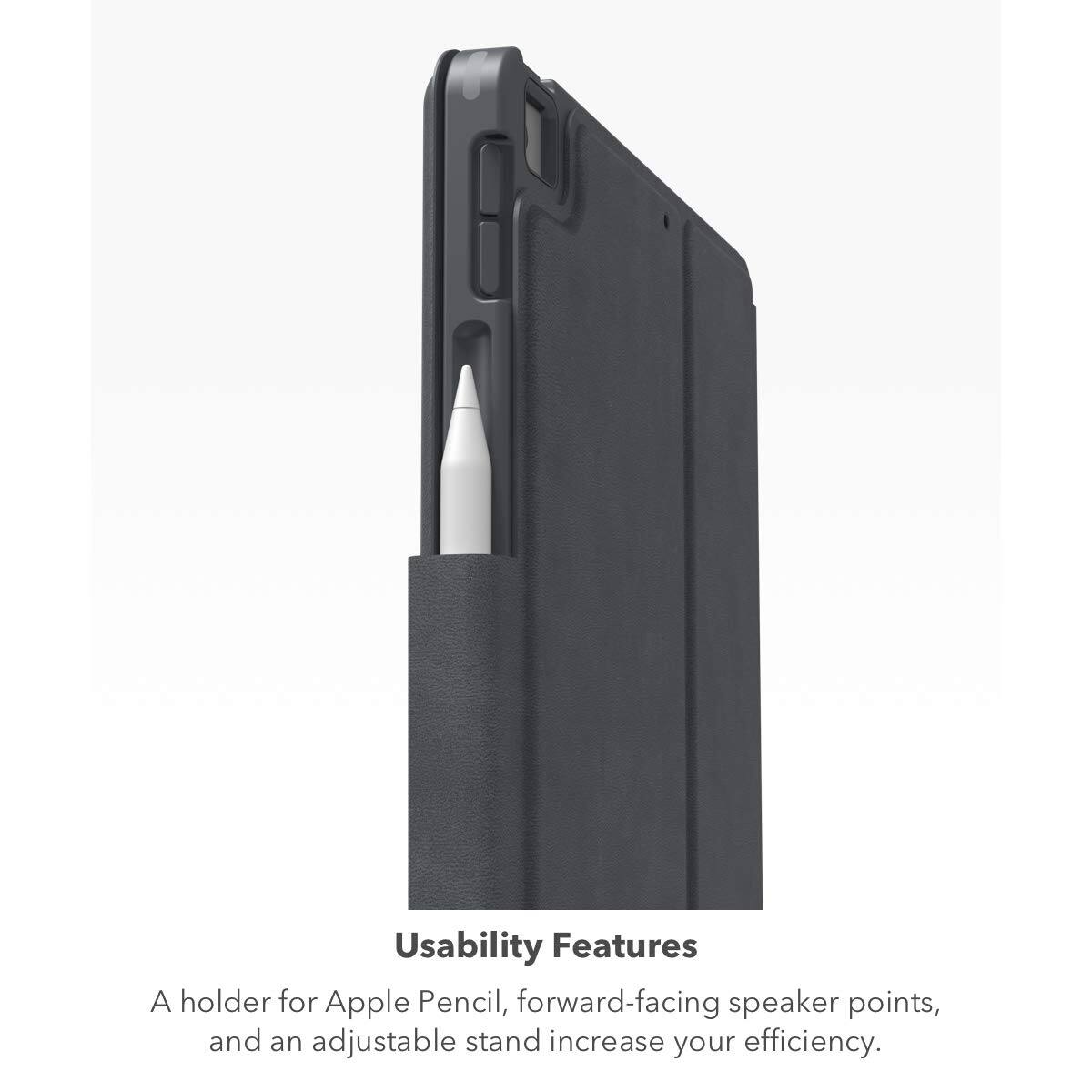 Usability Features

A holder for Apple Pencil, forward-facing speaker points, and an adjustable stand increase your efficiency.