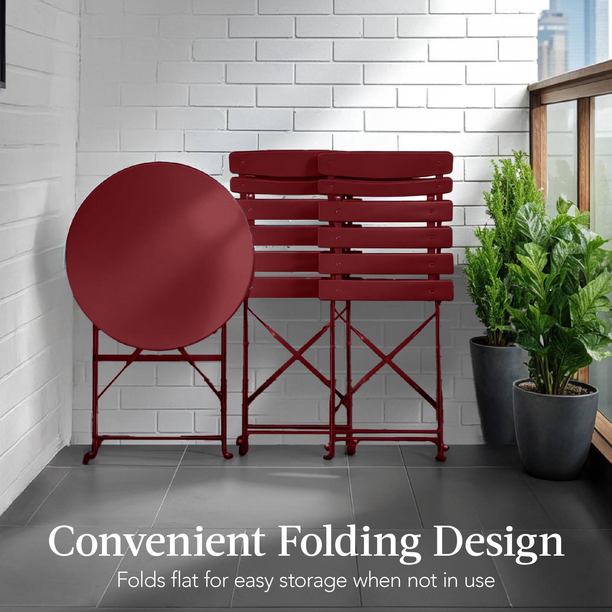 Convenient Folding Design  
Folds flat for easy storage when not in use