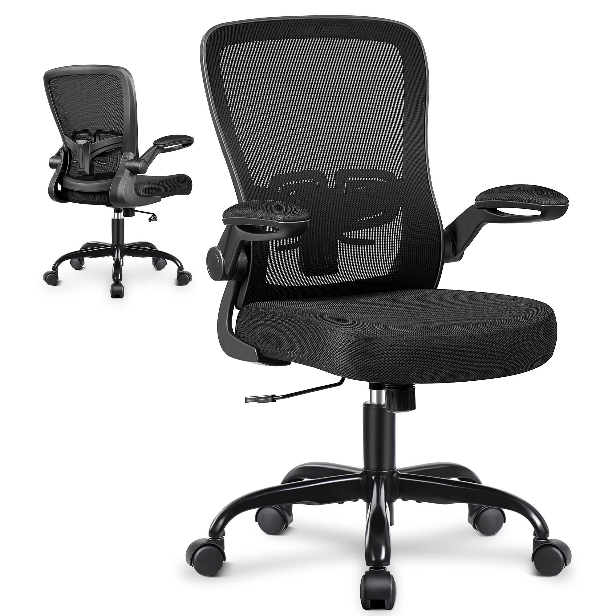 Alt View 5. KERDOM - Office Chair for Conference Room - Ergonomic Desk Chair with Adjustable Lumbar Support, Swivel, Tilt, Breathable Mesh - Black.