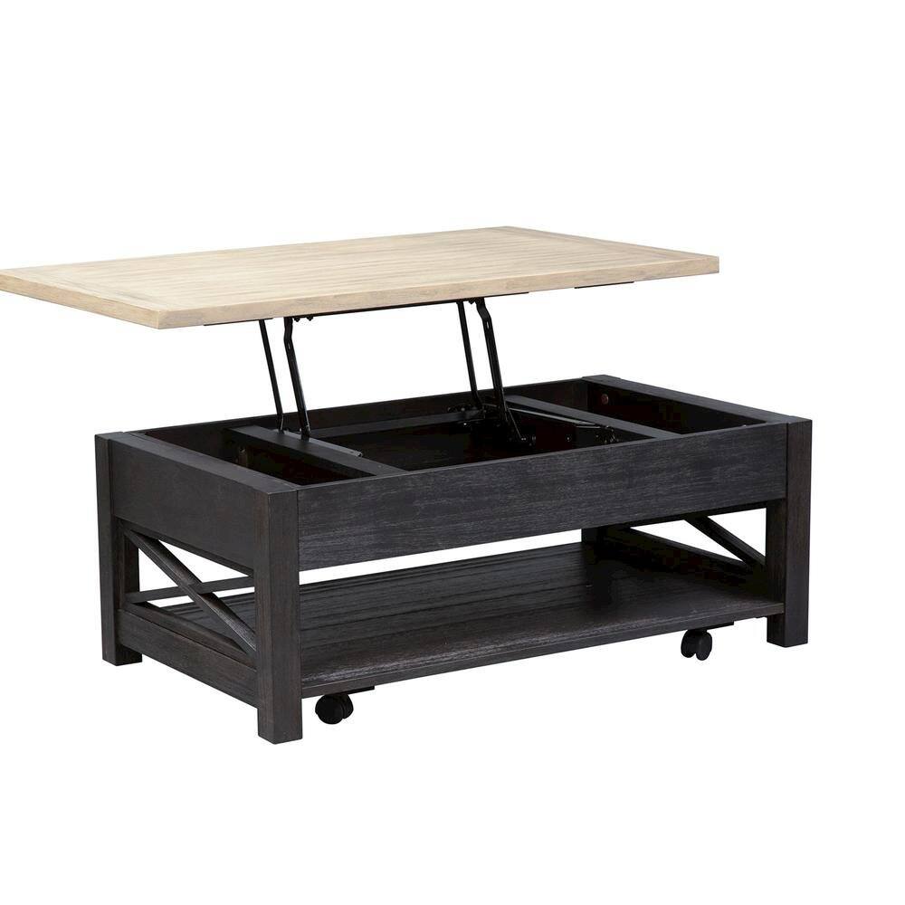 Back. Starlight Canyon Home - Black Lift Top Cocktail Table – Living Room Center Table and Coffee Table - Black.