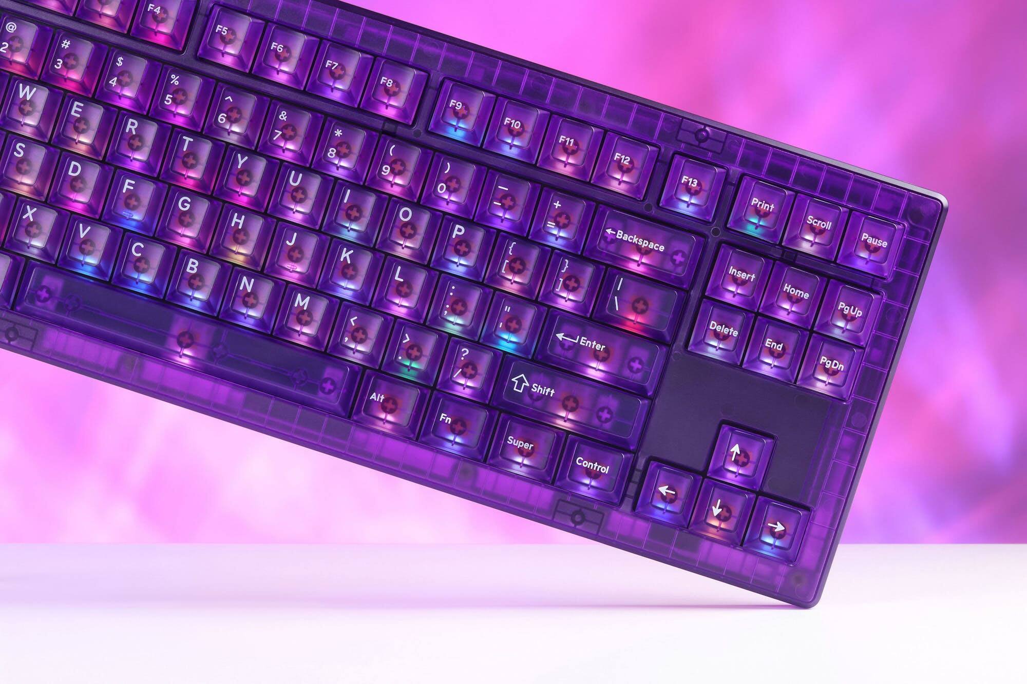 Sure, here is the corrected and grouped text from the image:

```
2 W E R T Y U I O P
3 S D F G H J K L ;
4 A S X C V B N M , .
5 Z X C V B N M , .
6 Q W E R T Y U I O P
7 A S D F G H J K L ;
8 Z X C V B N M , .
9 0 - = Backspace
0 Insert Home PgUp Delete End PgDn
F1 F2 F3 F4 F5 F6 F7 F8 F9 F10 F11 F12 F13
Print Scroll Pause
Alt Fn Super Control
```