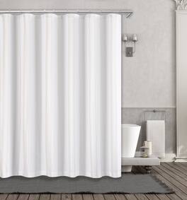Kate Aurora - Nautical Hampton Stripe Cotton Fabric Shower Curtain - 70 in. W x 72 in. L - Taupe